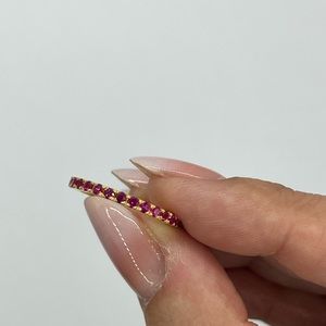 🆕 Pink Sapphire Sterling Silver Gold Plated Eternity Band